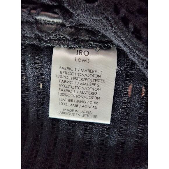 Iro Lewis Black Leather and Lace Crochet Evening Blazer Jacket Women's Size 1 - Picture 7 of 9